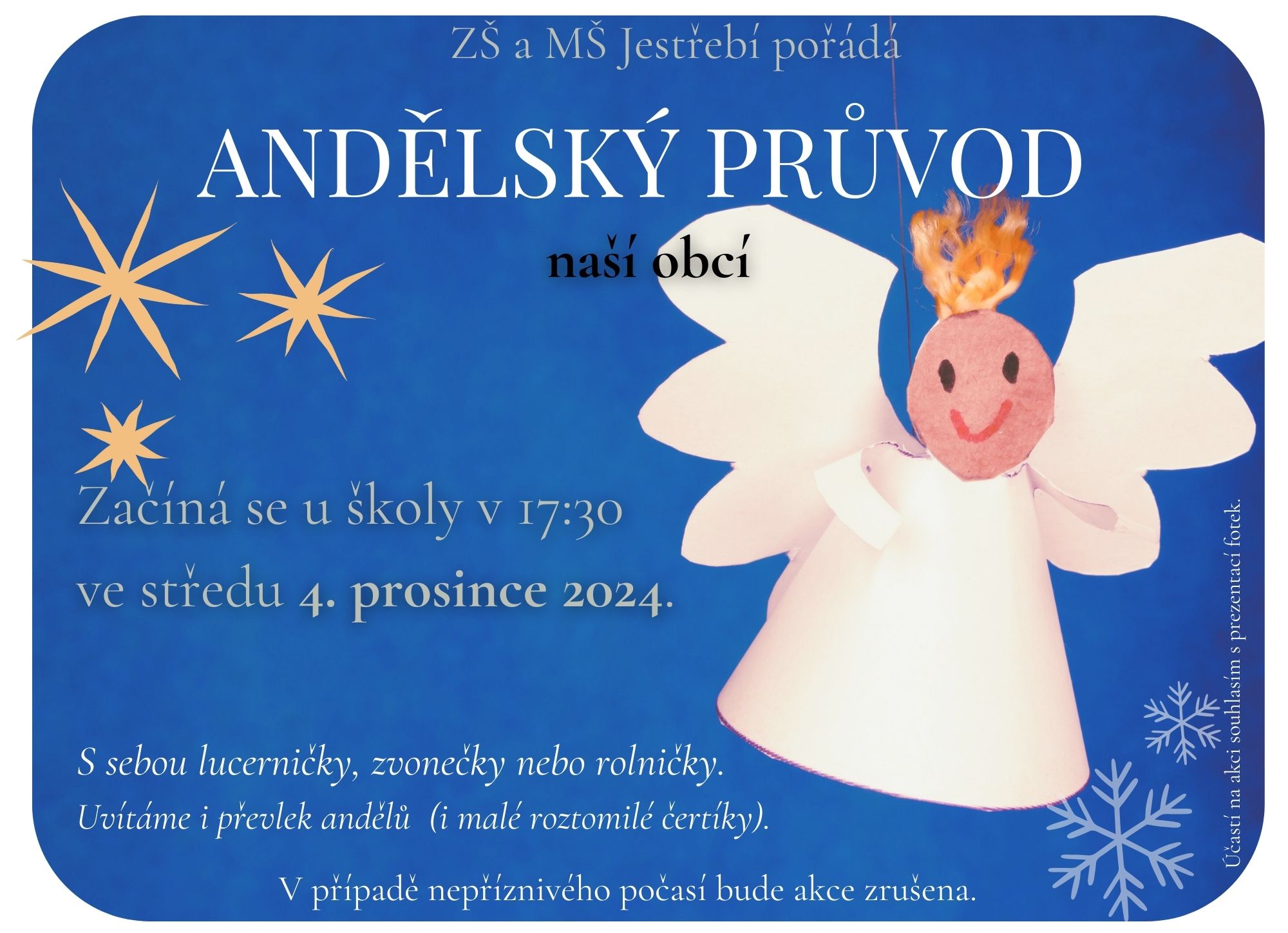 Andělský průvod 2024 - MŠ a ZŠ Jestřebí